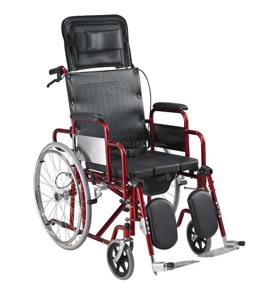 Sillas de ruedas manual de acero de Deluxe para la venta ALK601GC-46